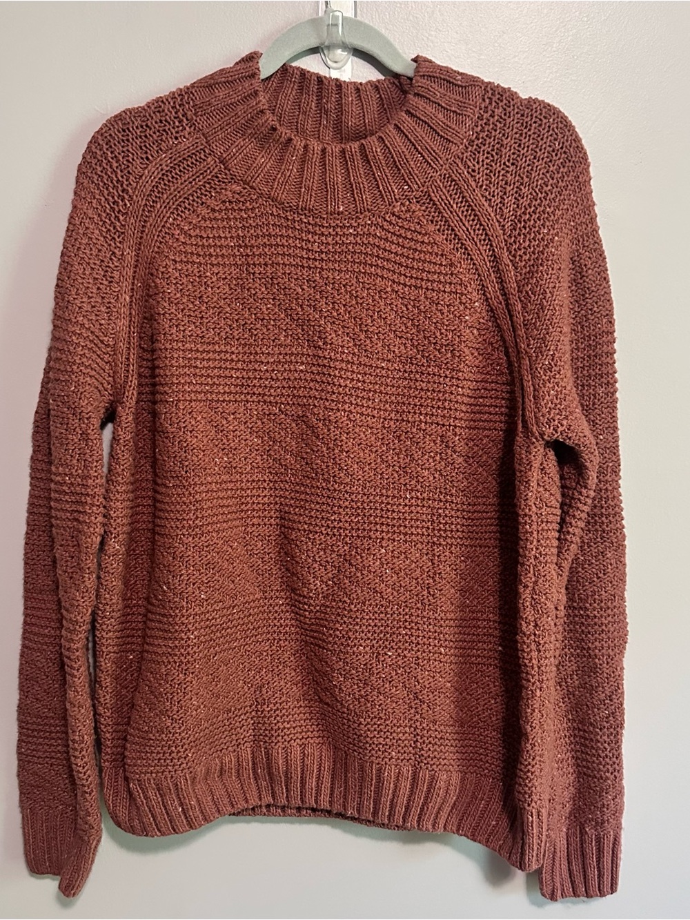 prAna Womenโs Large Rust Brown Organic Cotton Knit Sweater Pullover Large
L